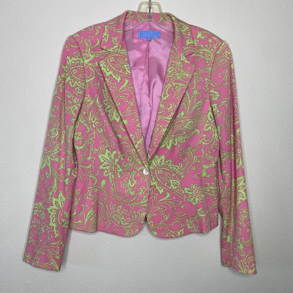 J MCLAUGHLIN Filigree Print Blazer